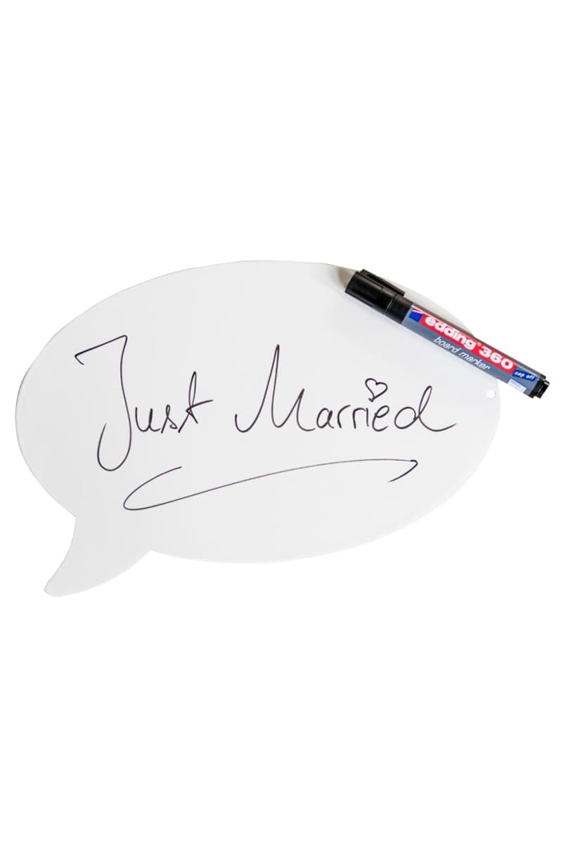 Wipeable Speech Bubble incl. Board Marker – angled view